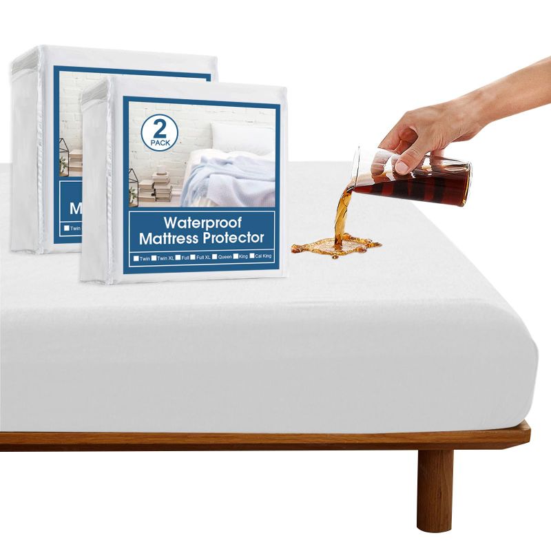 Photo 1 of ****ONLY 1 ***2 Pack Twin XL Mattress Protector Waterproof up - 14" Noiseless & Breathable Mattress Topper Pad Cover Twin Extra Long Fitted Sheets, Machine Washable