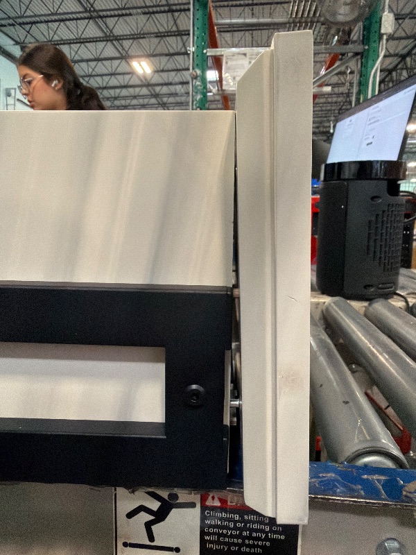 Photo 1 of ***TOP NEEDS TO BE TIGHTEN**** Over The Toilet Storage Cabinet, Over Toilet Bathroom Organizer, Above Toilet Storage Cabinet with Barn Doors Behind Toilet Bathroom Organizer (Cream White)