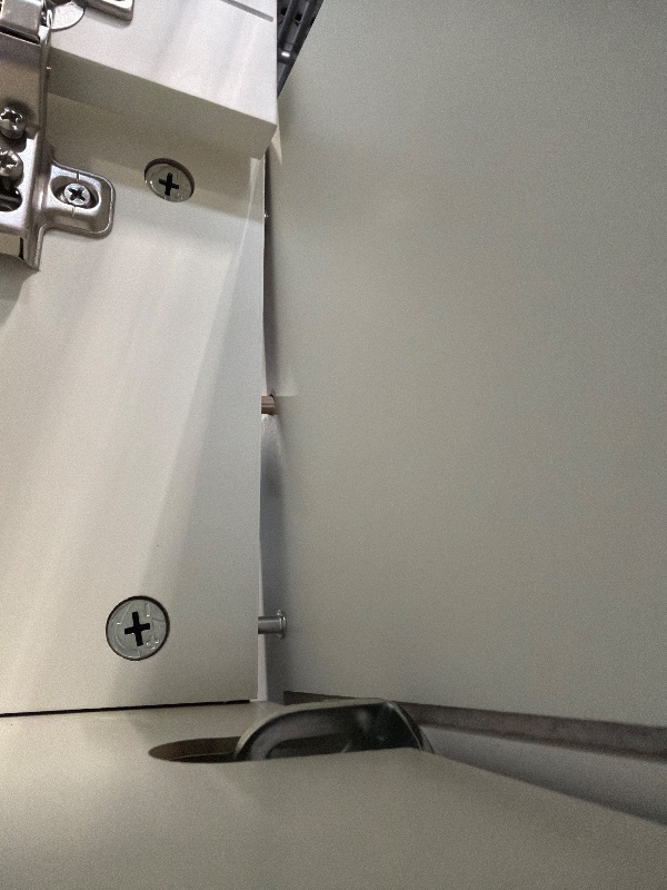 Photo 1 of ***TOP NEEDS TO BE TIGHTEN**** Over The Toilet Storage Cabinet, Over Toilet Bathroom Organizer, Above Toilet Storage Cabinet with Barn Doors Behind Toilet Bathroom Organizer (Cream White)