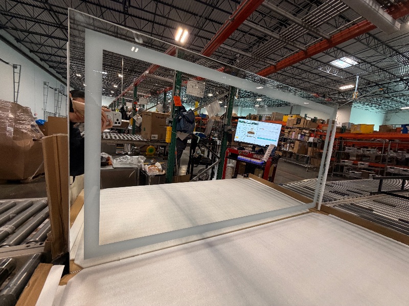 Photo 1 of ****MISSING CORD**** Amorho LED Bathroom Mirror, 55" X30" Front Light and Backlit Vanity Mirror, Dimmable Bathroom Mirrors for Wall, Anti-Fog, Memory, 3 Colors, Double LED Lights, Shatter-Proof, ETL Listed