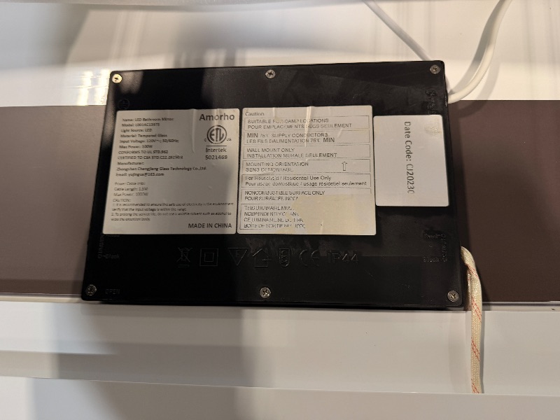 Photo 1 of ****MISSING CORD**** Amorho LED Bathroom Mirror, 55" X30" Front Light and Backlit Vanity Mirror, Dimmable Bathroom Mirrors for Wall, Anti-Fog, Memory, 3 Colors, Double LED Lights, Shatter-Proof, ETL Listed