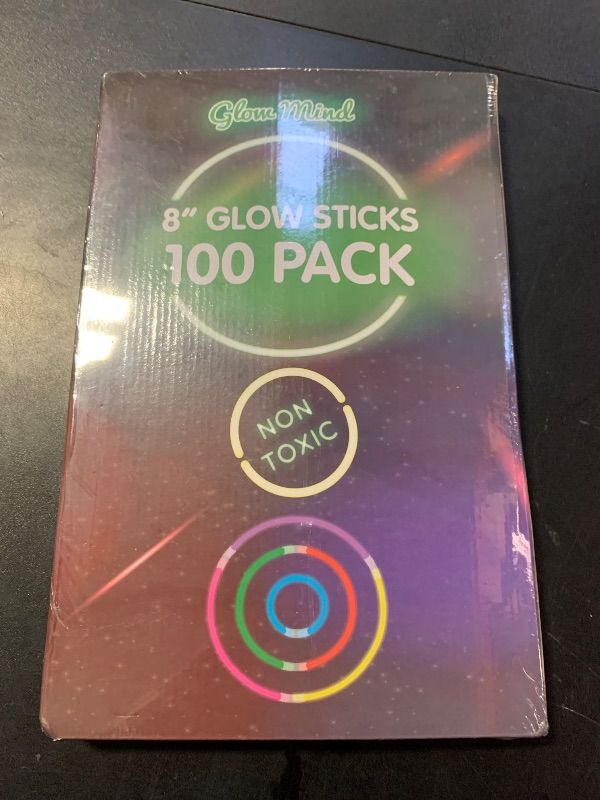 Photo 1 of 100 Ultra Bright Glow Sticks Bulk Party Pack - Halloween Glow in the Dark Party Supplies Pack - 8" Glowsticks Party Favors with Bracelets and Necklaces