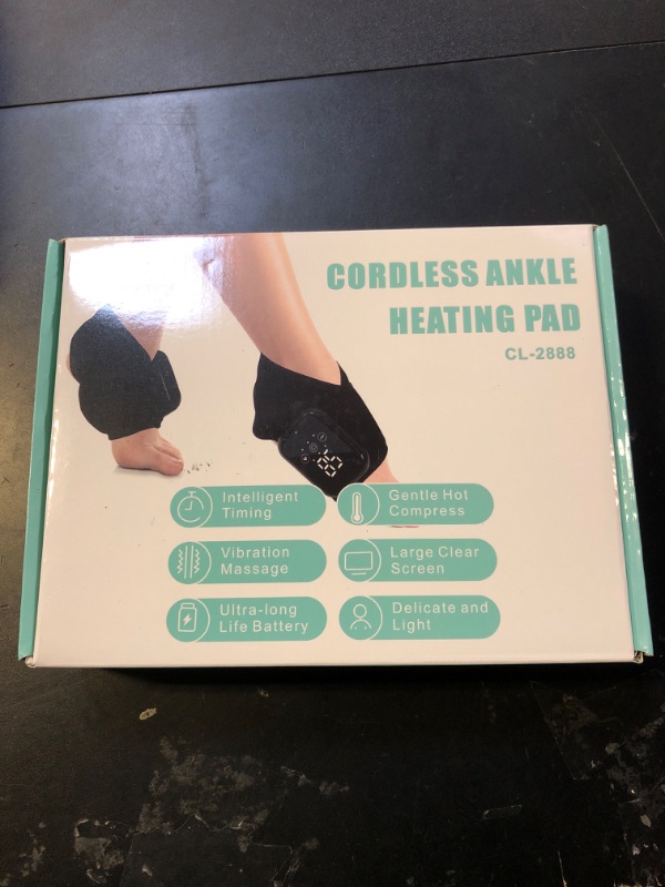 Photo 1 of 2PCS Cordless Ankle Heating Pads, Ankle Massager with Heat, Rechargeable Heated Foot Brace Wrap, 3 Vibration and Heating Modes, Auto Shut Off