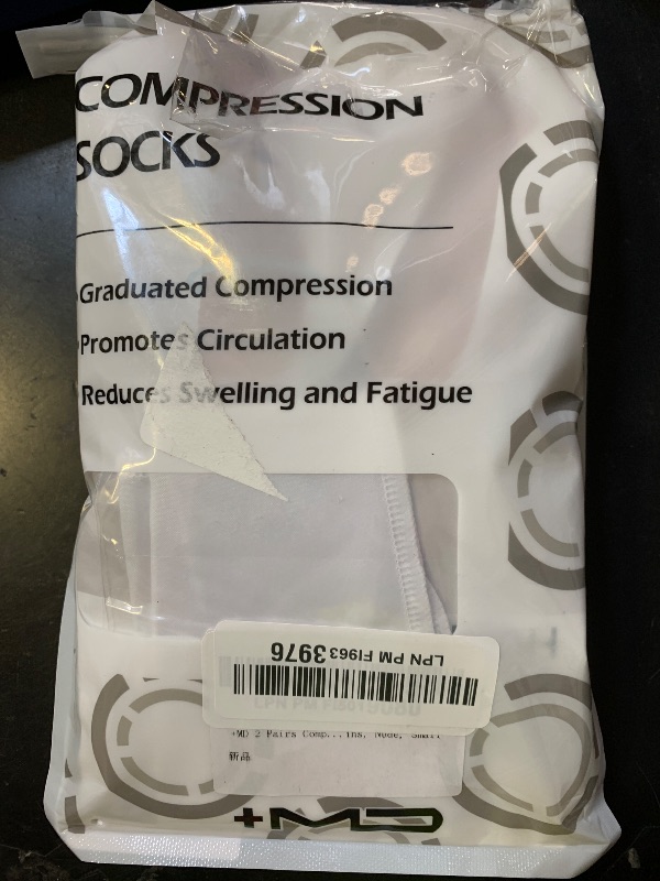 Photo 1 of +MD 2 Pairs Compression Socks for Women & Men Medical Grade 20-30 mmHg, Open-Toe knee High Stocking, Support for edema, Varicose Veins, Nude, Small