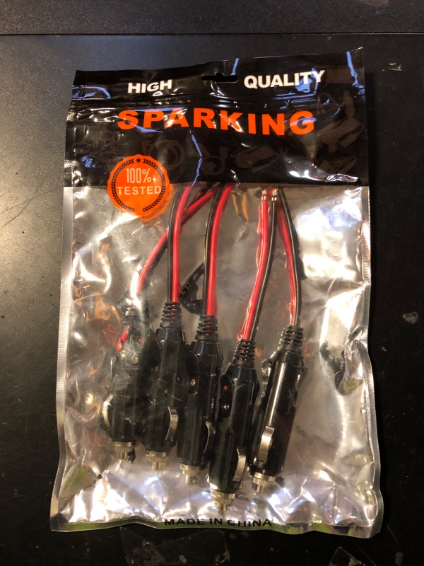 Photo 1 of [5PACK] 12V 15amp Fuse Replacement Cigarette Lighter Male Plug With Lead - Car Charger Heavy Duty Replacement Kit for 12V DC Auto Battery Charger