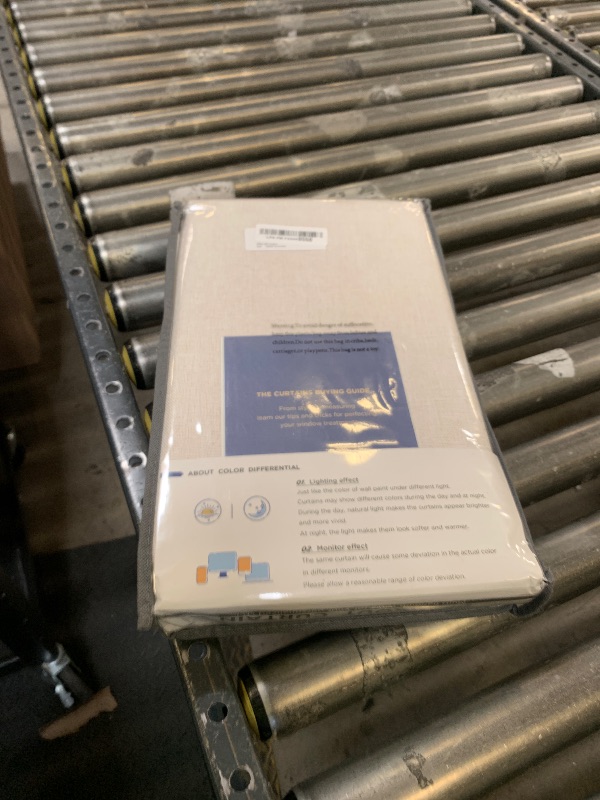 Photo 1 of 100% Blackout Shield Linen Blackout Curtains for Bedroom 84 Inches Long, Back Tab/Rod Pocket Living Room Drapes, Thermal Insulated Blackout Curtains 2 Panels Set, 50" W x 84" L, Cream