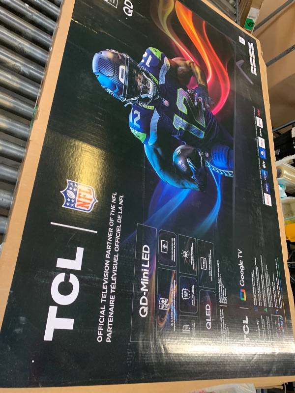 Photo 1 of TCL 65 Inch Class QM6K Series | Mini LED QLED 4K HDR | 65QM6K, 2025 Model | 120HZ-144HZ High Brightness Smart Google TV Dolby Atmos Onkyo Audio | Voice Remote Alexa Gaming Streaming Television (ONLY SELLING FOR PARTS, BROKEN SCREEN)