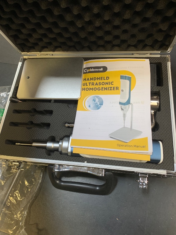 Photo 1 of CGOLDENWALL Ultrasonic Homogenizer Handheld Portable Sonicator Processor Cell Disruptor Mixer with Stand (8mm Probe, 50-300mL, 300W)