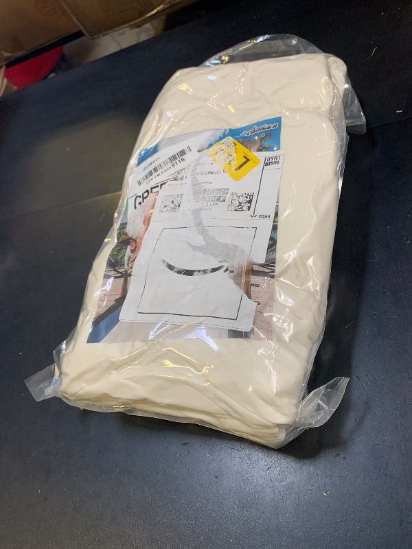 Photo 1 of 10 x 10 Feet Ivory White Backdrop Curtain for Partie, Background Curtains for Photoshoot, Birthday, Wedding, Halloween, Thanksgiving, Christmas Day, New Year Party Decorations 5Ft x 10Ft, 2 Panels