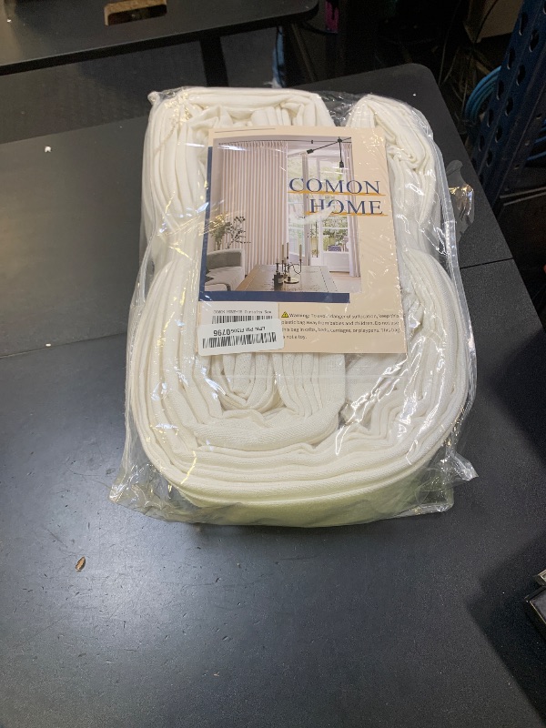 Photo 1 of 100 Inch Wide Pinch Pleated Linen Curtains 105 Inches Long for Living Room Sliding Glass Door Memory Shape Trained Pleated Drapes Beige White Cream Beige Light Filtering Curtains 100W x 105L