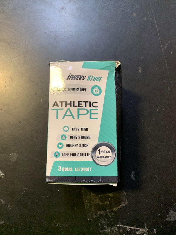 Photo 1 of (3 Pack) White Athletic Sports Tape, Very Strong Easy Tear No Sticky Residue Tape for Athlete & Sport Trainers & First Aid Injury Wrap,Suitable for Bats,Tennis,Gymnastics & Boxing?1.5in X 35ft?
