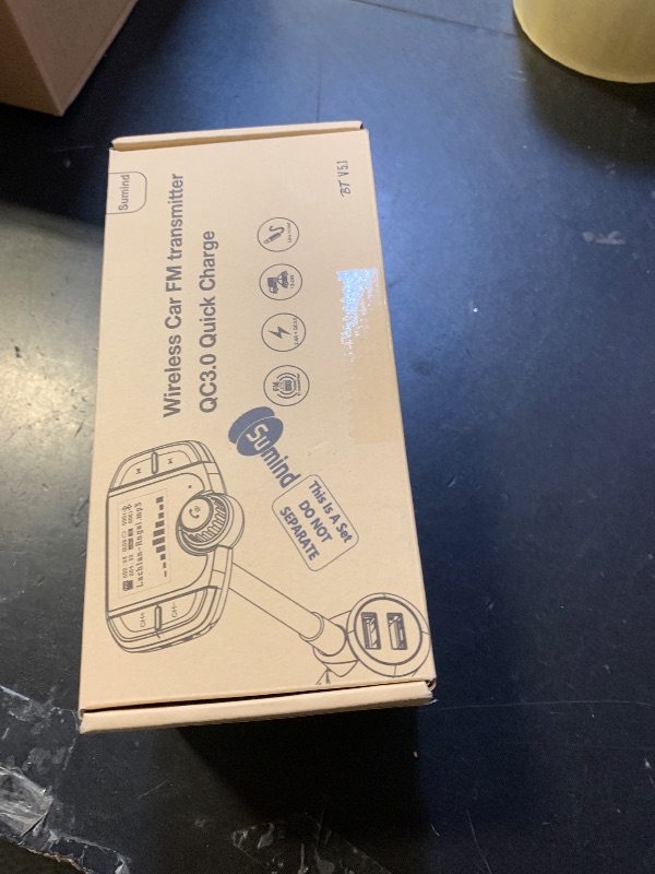 Photo 1 of (Upgraded Version) Bluetooth FM Transmitter, Sumind Wireless Radio Adapter Hands-Free Car Kit with 1.7 Inch Display, QC3.0 and Smart 2.4A Dual USB Ports, AUX Input/Output, TF Card Mp3 Player