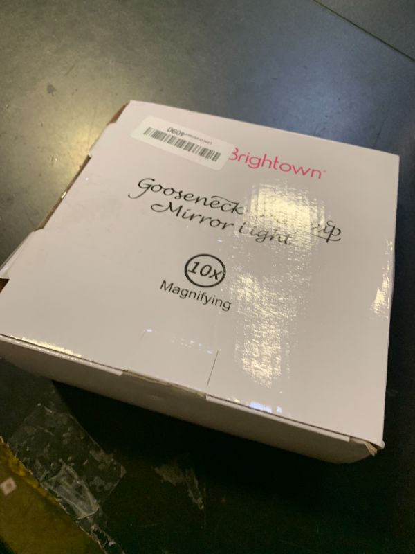 Photo 1 of 10x Magnifying Mirror with Light, Flexible Gooseneck Make up Mirror with Lights and Magnification, Battery Operated Cordless with Suction Cups for Wall Bathroom