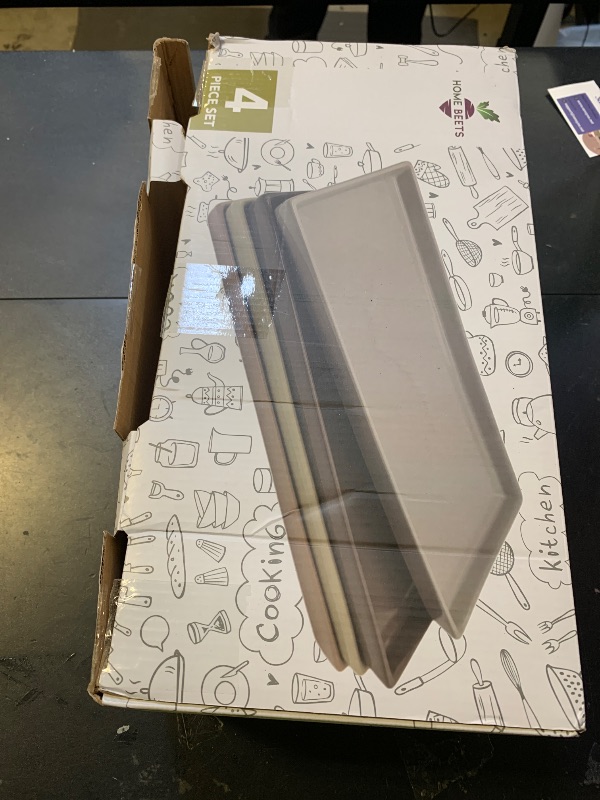 Photo 2 of Home Beets Neutral Colored Ceramic Serving Platters (14 x 6 Inch Rectangle Plates) Serving Dishes for Entertaining, Food, Appetizers, Desserts, Cheese Board, Charcuterie, Sushi - Set of 4 Party Trays