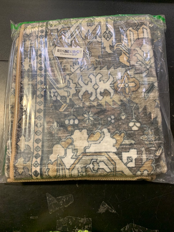 Photo 1 of RUGSURE Washable Area Rugs - Perfect for Living Room, Bedroom, Kids Room, Nursery - Stain & Water Resistant Non-Slip, Pet & Child Friendly, Vintage Tribal Area Rugs (Ivory, 3' x 5 ')