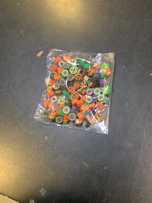 Photo 1 of 100 Pcs Halloween Handmade Polymer Clay Beads, 10mm Ghost Pumpkin Spider Polymer Clay Spacer Beads for Women Jewelry Making DIY Charms Bracelet Necklace Hair Clip Accessories Handmade Craft