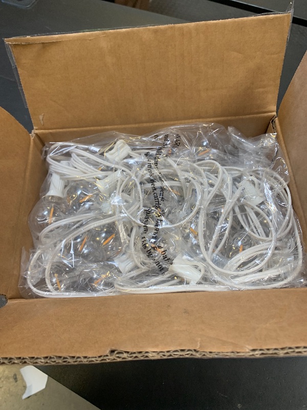 Photo 1 of 100ft Outdoor G40 LED Globe String Lights Dimmable Shatterproof Waterproof Light Strings with 52 Bulbs Connectable Commercial Hanging Lights for Patio Balcony Backyard Party (White Wire, 2-Pack)