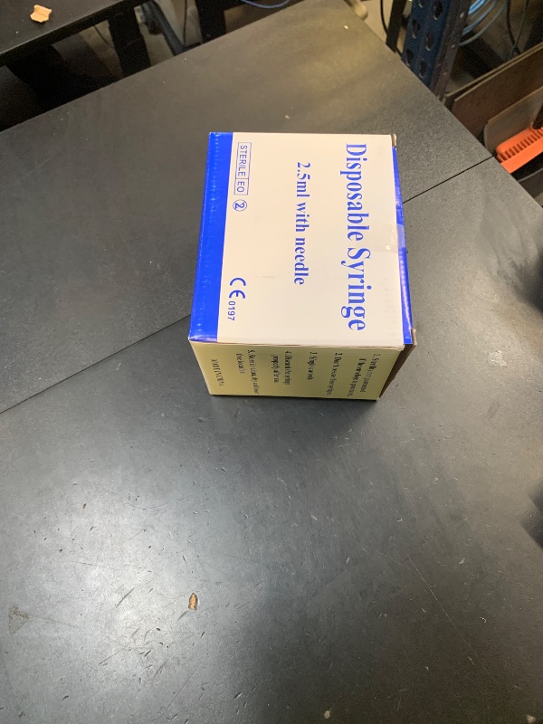 Photo 1 of 100 Pack Disposable 2.5ml/cc Lab Syringes with 25Ga 1 Inch Needle Luer Lock, Individually Sealed Packed