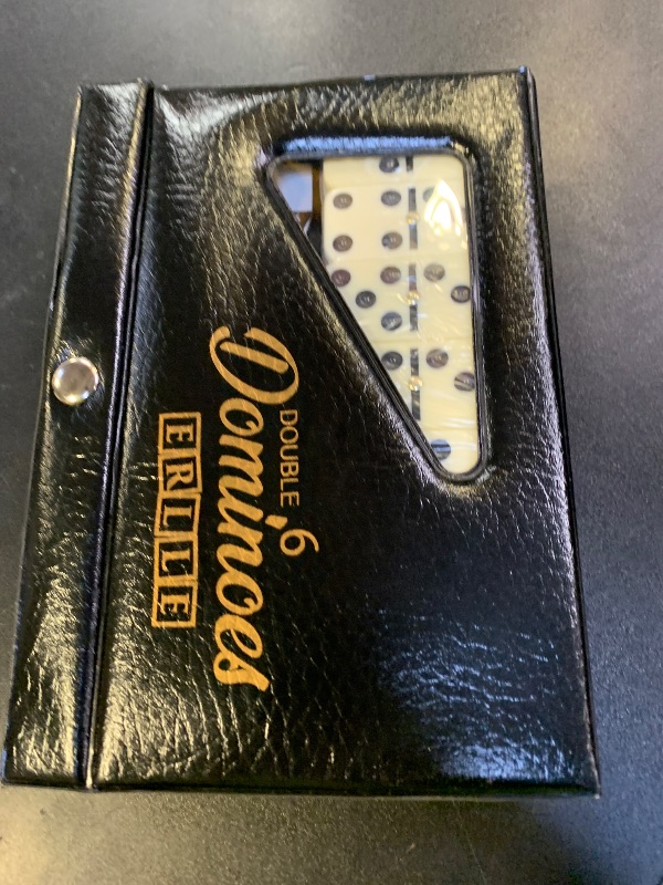 Photo 1 of *INCOMPLETE** ERLLE - Premium Double 6 Dominoes Set, Classic Domino Game with Vinyl Case, Tiles for Adults & Kids, Mexican Train & Family Game Night