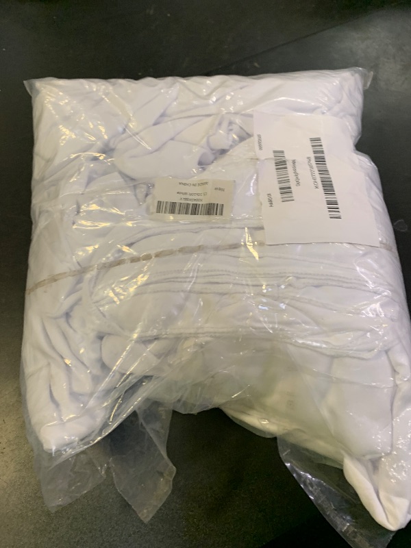 Photo 1 of 10x10ft Wrinkle Free White Backdrop Curtain for Parties Soft Fabric Drapes Wedding White Curtain Backdrop for Birthday Party Decorations Background for Photography 5x10ft, 2 Panels