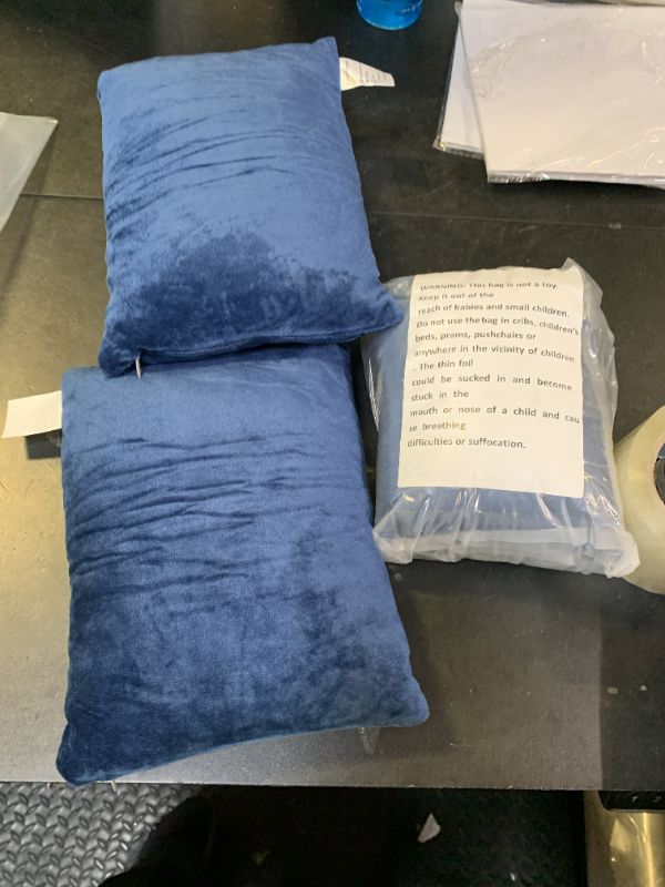 Photo 1 of 1 MIDDLE ONE 2 Pack Small Pillow, Memory Foam Mini Pillow 11 X 7 Inches for Travel, Sleeping, Nap and Neck, Knee, Lumbar Support, Tiny Cushion for Pet, Dogs (Blue)