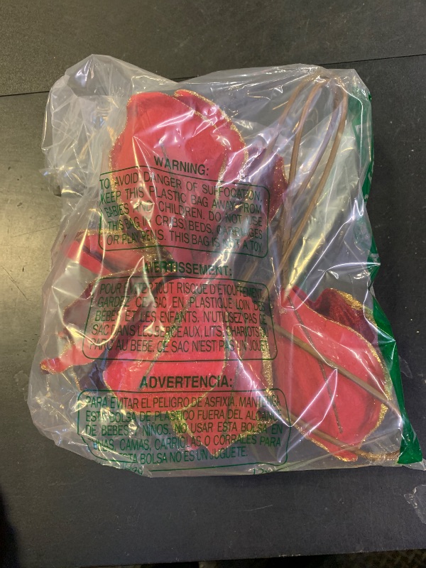 Photo 1 of 10’’ Large Heads Christmas Glitter Magnolia Flowers Christmas Tree Ornaments Set of 3 Artificial Flowers with Picks Stems for Xmas Tree Holiday Decorations, Burgundy