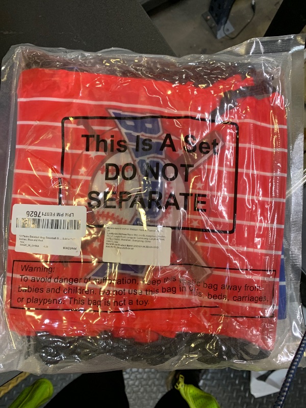 Photo 1 of 12 Packs Baseball Bag Baseball Drawstring Bag Baseball Party Favors Baseball Gift Bag Baseball Goodie Bags Gift Wrap Bags for Kids Sport Theme Birthday Decorations, 9.84 x 7.87 Inches, Blue and Red