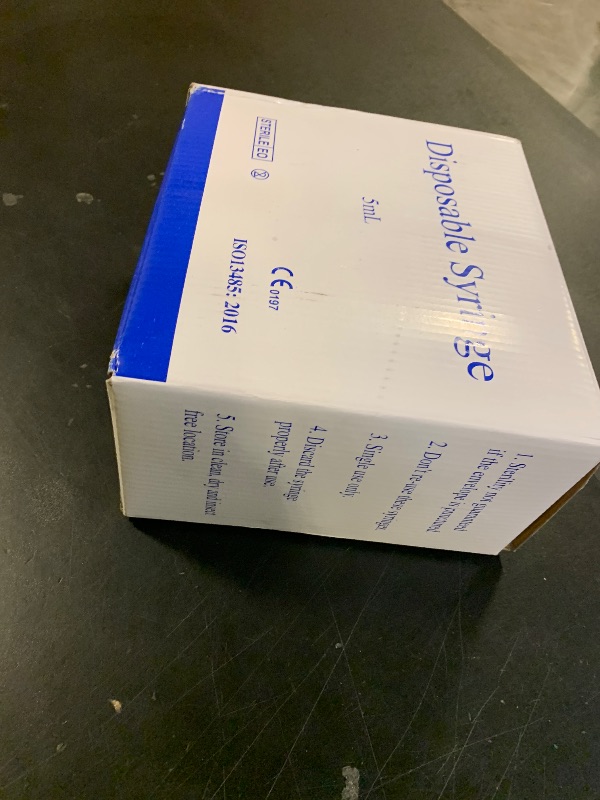 Photo 1 of 100 Pack Disposable 5ml/cc Lab Syringes with 22Ga 1.25 Inch Needle Luer Lock, Individually Sealed Packed