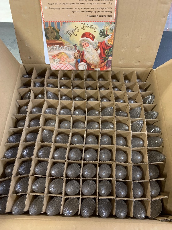 Photo 1 of 100 Pack C9 LED Replacement Christmas Light Bulb, C9 Shatterproof LED Bulb for Christmas String Light, E17 Intermediate Base, Commercial Grade Dimmable Bulbs, Pure White