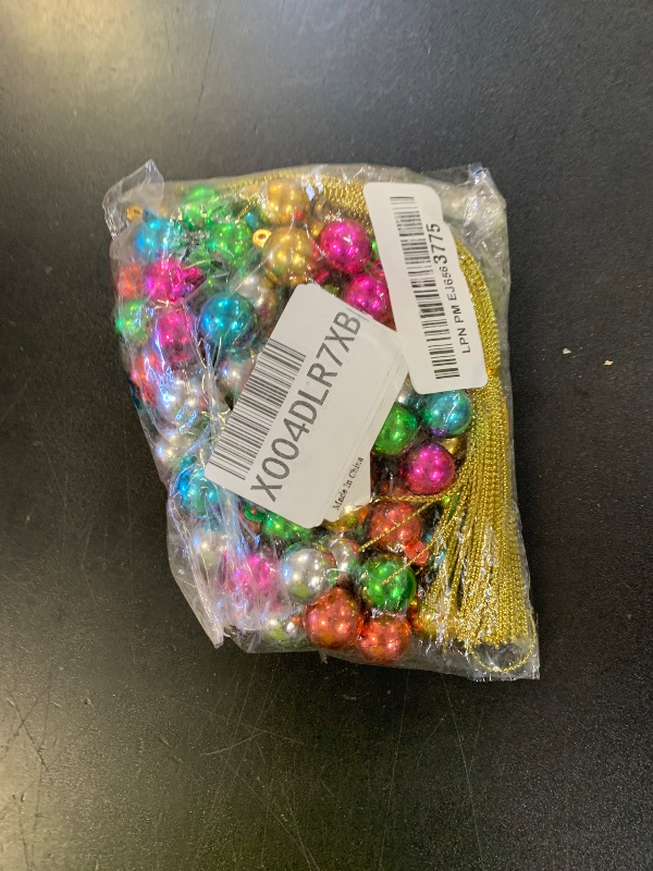 Photo 1 of 100Pcs Colorful Simulated Lamp Beads DIY Accessories with Rope Christmas Tree Hanging Decoration (Random Color)