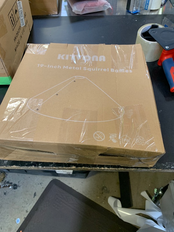 Photo 1 of 19 Inch Metal Squirrel Baffle for Bird Feeder, Hanging Baffles for Squirrel Proof Bird Feeders, Outdoor Cover Rain Guard, Rust Chew Proof Heavy Duty