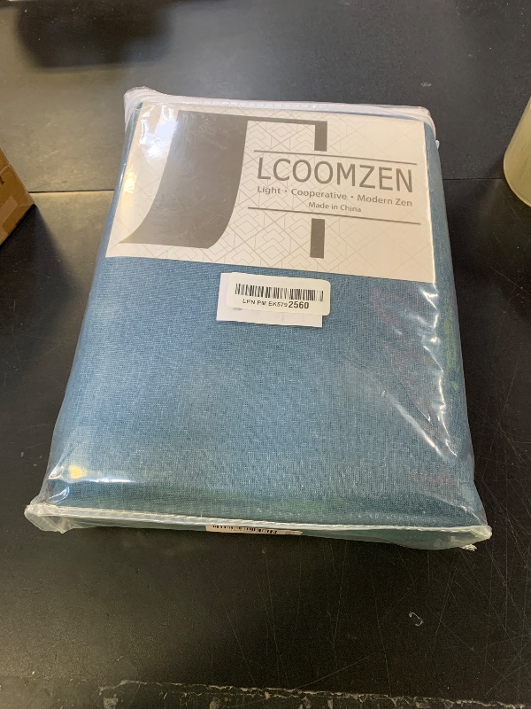 Photo 1 of 126 Inches Long 100% Blackout Extra Long Linen Look Curtains, Ceiling to Floor Noise Reducing Curtain Panels for Light Sleepers 10.5 Ft Length, Denim Blue, W52 x L126, 2 Panels