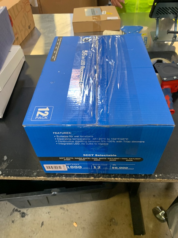 Photo 1 of 12 Pack 5/6 Inch 5CCT LED Recessed Lighting Retrofit, 2700K/3000K/4000K/5000K/6500K Selectable, Dimmable Can Lights with Baffle Trim, 12W=150W, High Brightness 1000LM, IC& Wet Rated, ETL&FCC Certified