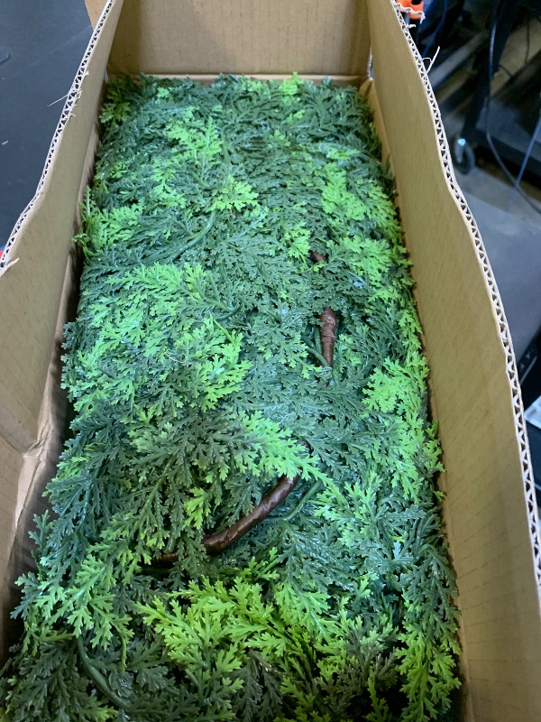 Photo 1 of ?2 Pcs? 9FT Cedar Garland with Lights, Prelit Christmas Garland Artificial Realistic, Real Touch Pine Christmas Garland for Mantle Stairs Outdoor Decoration, Battery Operated Faux Greenery Garlands