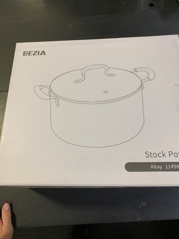 Photo 1 of 10 Quart Nonstick Stock Pots with Lid, BEZIA Ceramic Soup Pot with Lid, Induction Ready, Cooking Pots with Silicone Handle, Large Pot for Cooking, Compatible with All Cooktops, Dishwasher Safe