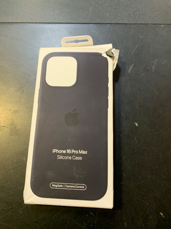Photo 1 of **IMPERFECT** Apple iPhone 16 Pro Max Silicone Case with MagSafe and Camera Control: Lightweight Phone Case, Wireless Charging Compatible, Smooth Matte Finish; Black