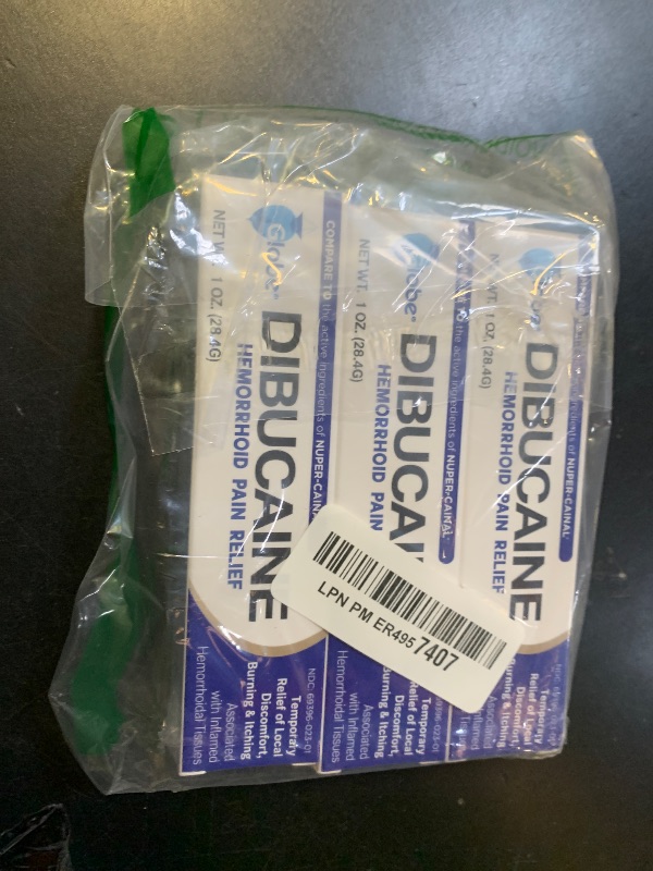 Photo 1 of (3 Pack) Globe Dibucaine 1% Hemorrhoid Treatment Ointment - 1 Oz Rapid Numbing Relief, Hemorrhoid Treatment from Itch and Burn