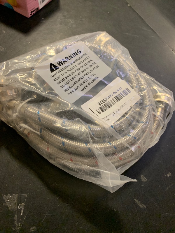 Photo 1 of ?UPGRADE?4FT Washing Machine Hoses with 90 Degree Elbow Premium Stainless Steel Burst Proof (cost-effective 2 pack) Red and Blue Striped Water Connection Inlet Supply Lines by Cenipar