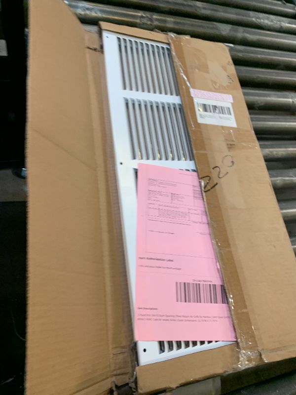 Photo 1 of [2 Pack] Fits 24x10 Duct Opening | Steel Return Air Grille by Handua | Vent Cover Grill for Sidewall and Ceiling | White | HVAC Cold Air Intake Grille | Outer Dimensions: 25.75"W X 11.75"H