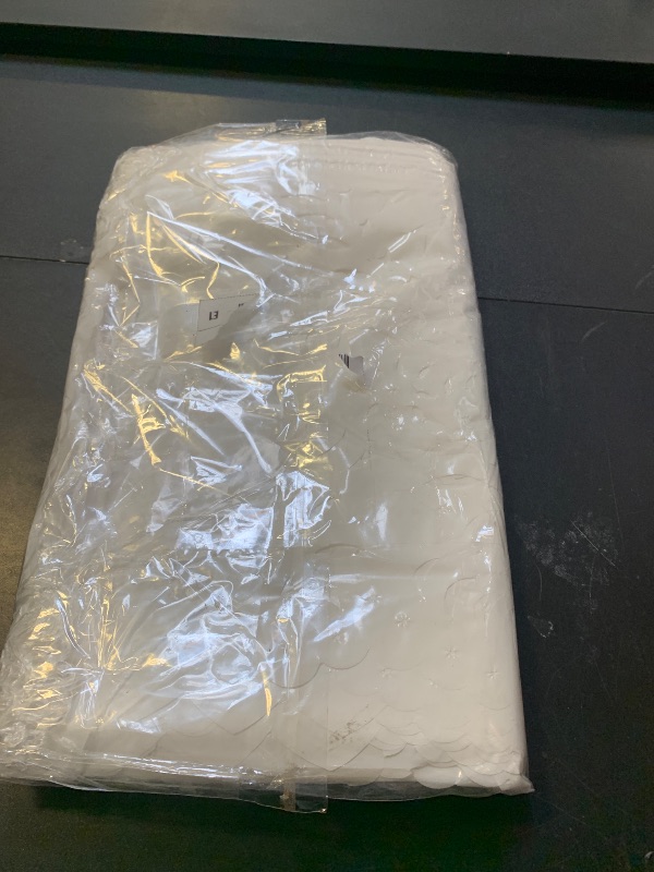 Photo 1 of 10 Pack White Papel Picado Banner 180 Ft (18 Ft x 10), 100% Made in Mexico, Papel Picado Blanco, White Mexican banner, for Parties, Wedding, Baby Shower, Bautizos, Bodas, Birthdays | 10 Plastic Flags per Banner |