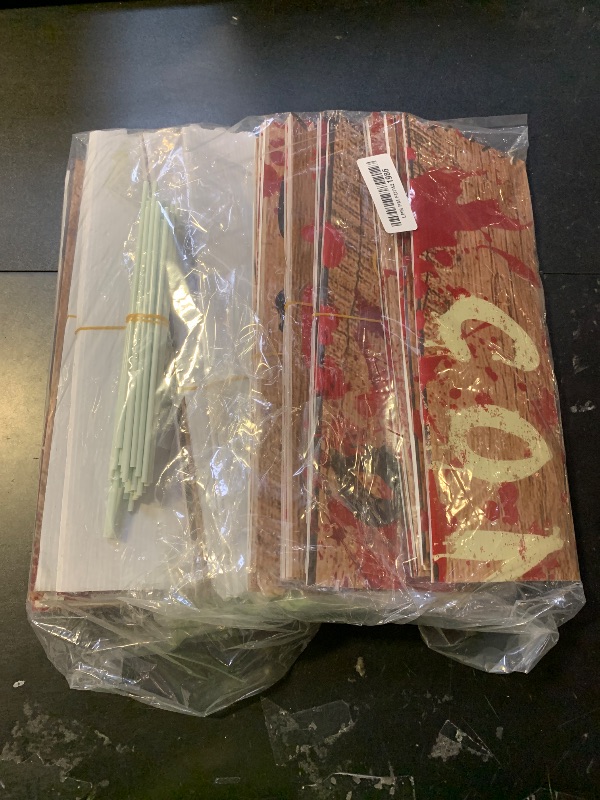 Photo 1 of 10pcs 39"x4.7" Halloween Haunted Window Boards, Beware Signs Window Warning Signs,Waterproof Outdoor Scary Sign for Halloween Party Decoration (10pcs window boards)