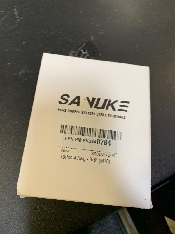 Photo 1 of 10pcs 4 Awg - 3/8 (M10) Sanuke Wire Lugs 4 Gauge Ring Terminal Connectors Ends, Heavy Duty Wire Connectors for Battery Cable Lug Wire Electrical Eyelets with 3:1 Dual Wall Adhesive Heat Shrink