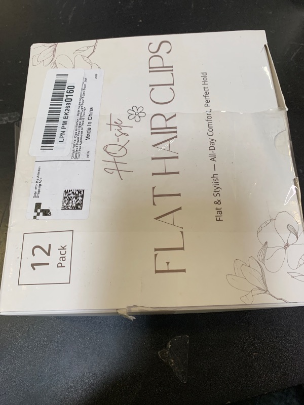 Photo 1 of 12 Pack Flat Hair Clips for Women – Matte Neutral Square Claw Clips, Flat Barrettes & Flower Pins in Black, Blonde,Light Brown & Dark Brown, Soft Touch Hair Accessories for Thick & Thin Hair