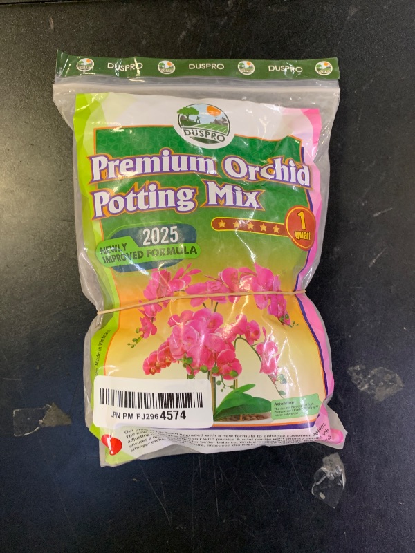 Photo 1 of [Upgraded] DUSPRO Orchid Potting Mix for Repotting with Forest Moss, Pine Bark, Perlite & Pumice, Orchid Bark Potting Mix, Orchid Repotting Soil, Drainage Indoor Potting, Orchid Pot Not Included,1 QRT