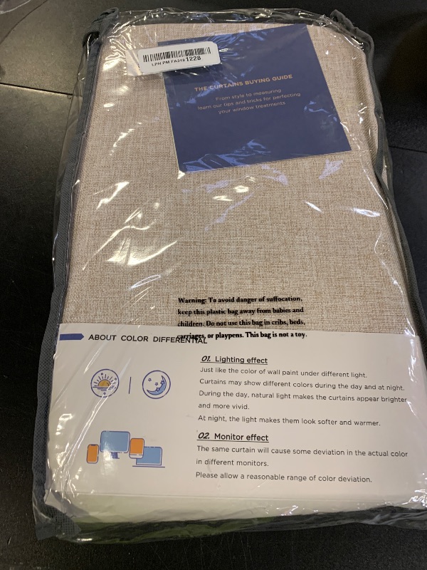 Photo 1 of 100% Blackout Shield Linen Blackout Curtains for Bedroom 90 Inches Long, Back Tab/Rod Pocket Living Room Drapes, Thermal Insulated Blackout Curtains 2 Panels Set, 50" W x 90" L, Oatmeal