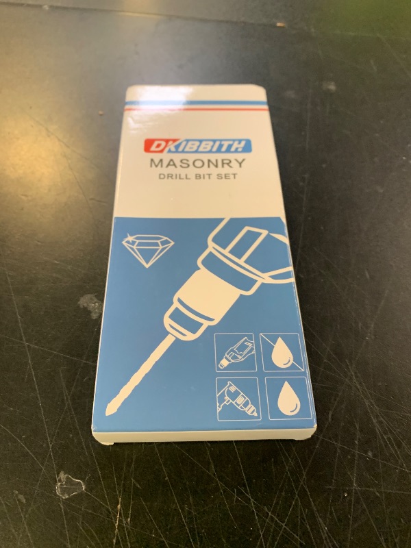 Photo 1 of 10-Piece Masonry Drill Bit Set for Concrete Tile Glass Ceramic Brick,1/8 to 1/2 Inch Drilling Bits with Triangle Handle,Tungsten Steel Alloy Tip.?Black?