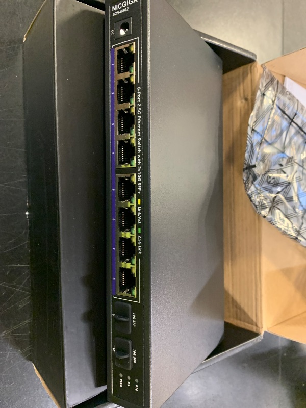 Photo 1 of 10 Port 2.5Gb Unmanaged Ethernet Switch with 8* 2.5G Base-T Ports + 2* 10G SFP+ Ports. NICGIGA 8 Port 2.5Gbps Network Switch for 2.5Gbps NAS/PC, WiFi6 Router, Wireless AP. Fanless Design.