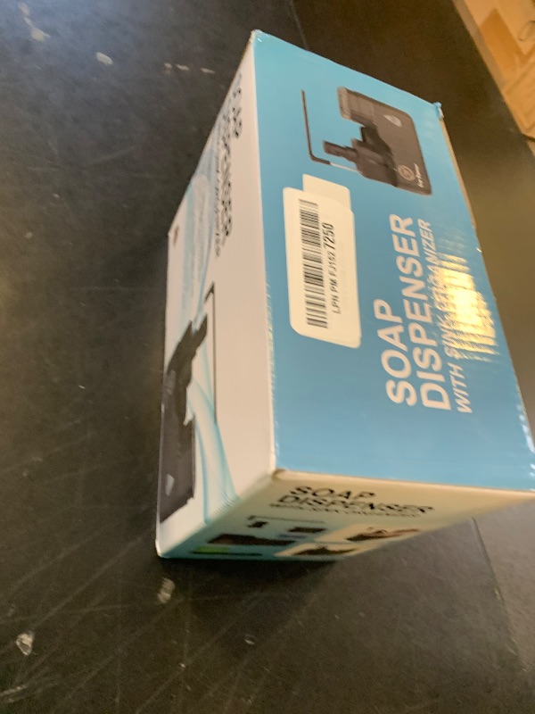 Photo 1 of **DAMAGED** Kitchen Hand and Dish Soap Dispenser Set (Black) – Dual Pump Bottles with Sponge Caddy, Brush Holder, Towel Bar & Drain Rack – Space-Saving Countertop Organizer for Sink & Bathroom