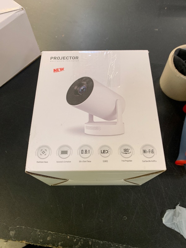 Photo 1 of [Electric Focus]Mini Portable Projector with 4K Support, Bluetooth 5.4 WIFI6, 5watt Sound Base Speaker, 260 ANSI, Android 11, 210° Rotation , Auto Keystone Correction Video Projector HY300 PLUS