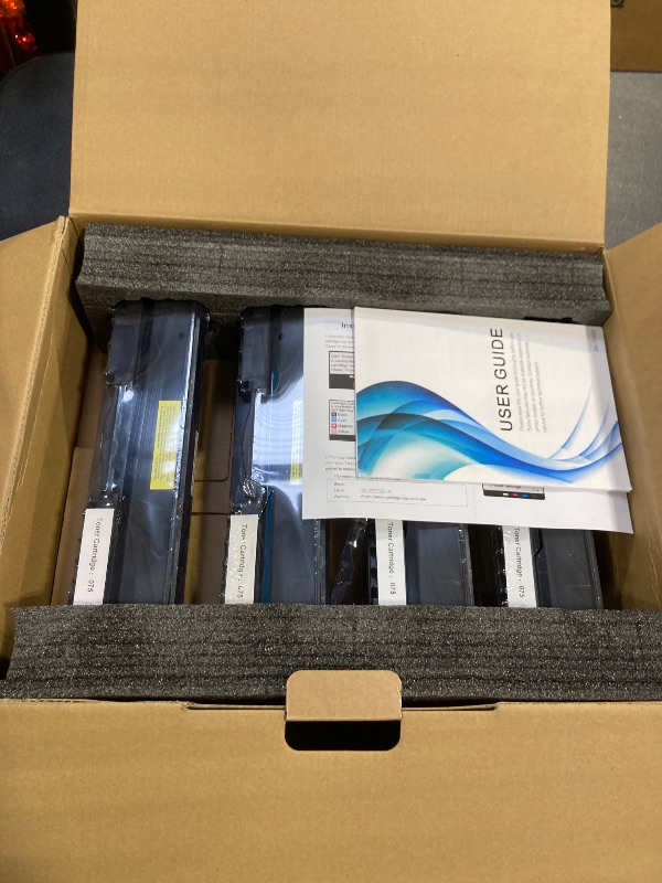 Photo 1 of 075 Toner Cartridge Set 4 Pack Compatible Replacement for Canon 075 075H Works for Canon Color imageCLASS MF662Cdw MF663Cdw MF665Cdw LBP646Cdw LBP647Cdw LBP640 MF660 Series Printer 4-Pack with Chip